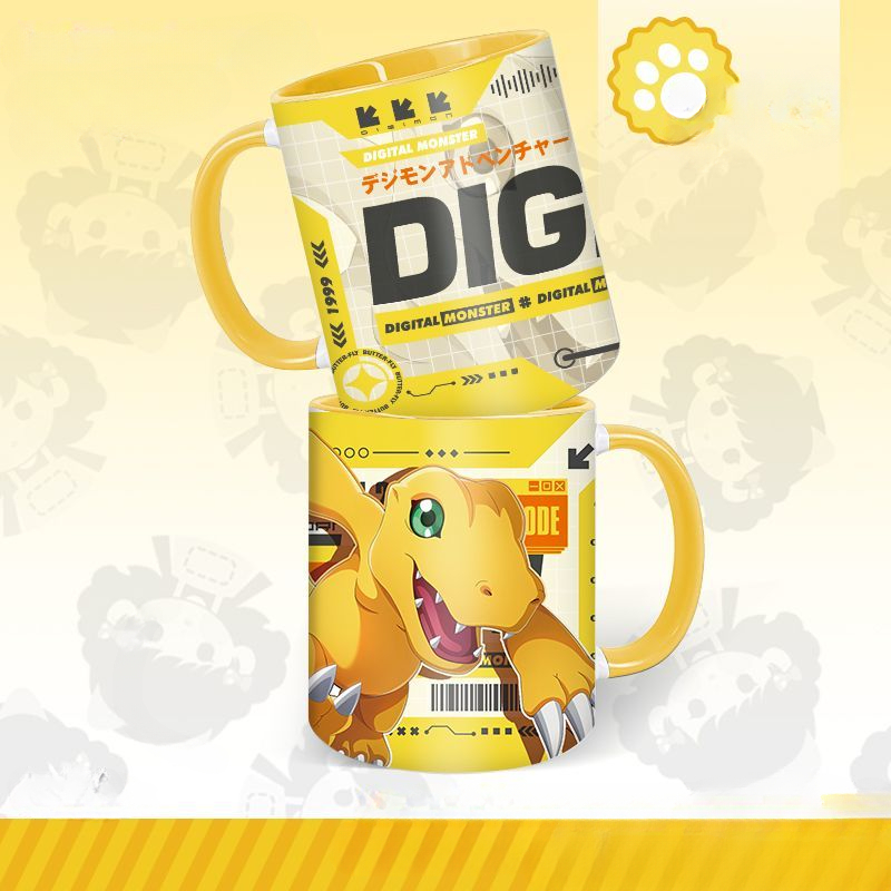 Anime Merchandise Mugs - デジモンアニメキャラクターグッズ漫画ガブモンディルモンアグモンハンサムセラミックマグ創造的人格マグギフト卸売