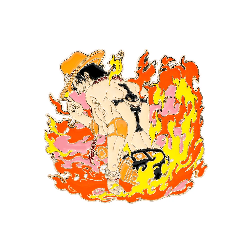 Enamel Pin Set - 1 Pc クラシックアニメブローチ人格エースキャラクターエナメルピン金属バッジジュエリーバックパック衣類アクセサリーギフト