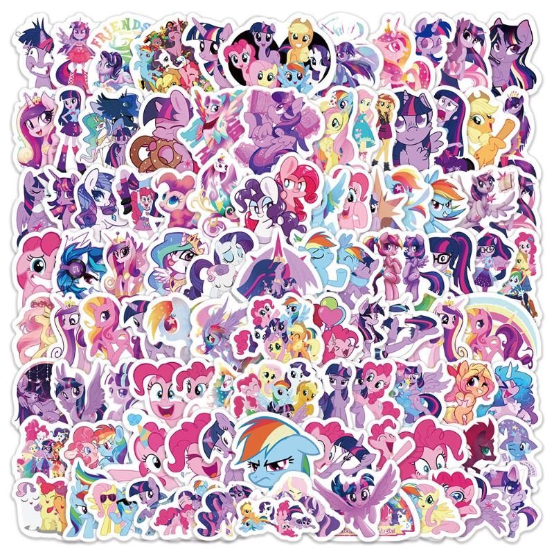 Cute Anime Merchandise - 100 個漫画マイリトルポニートワイライトスパークルパターンステッカーアニメ商品かわいい装飾小さなギフト