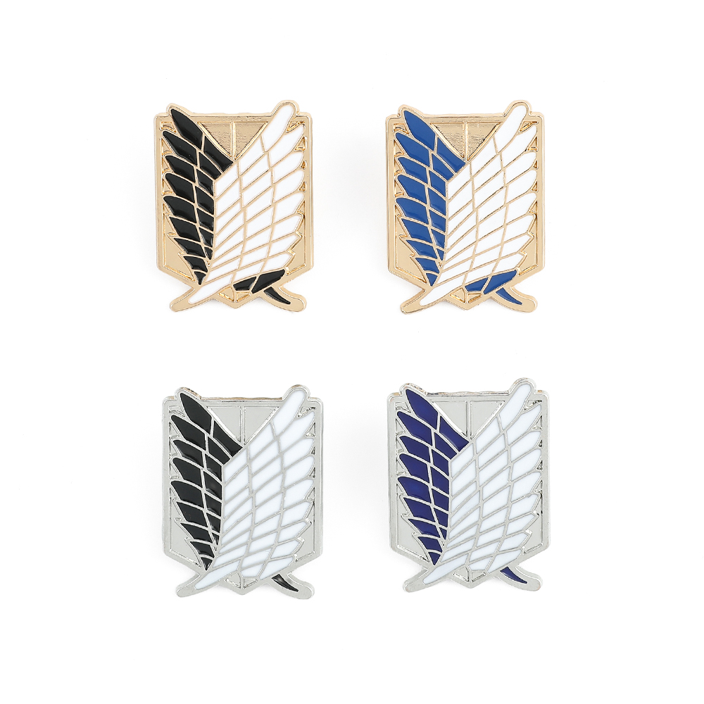 Enamel Pin Set - アニメ進撃の巨人エナメルブローチエレン・イェーガーミカサ・アッカーマンジユウ・ノ・ツバサ漫画ラペルバッジ装飾品ギフト