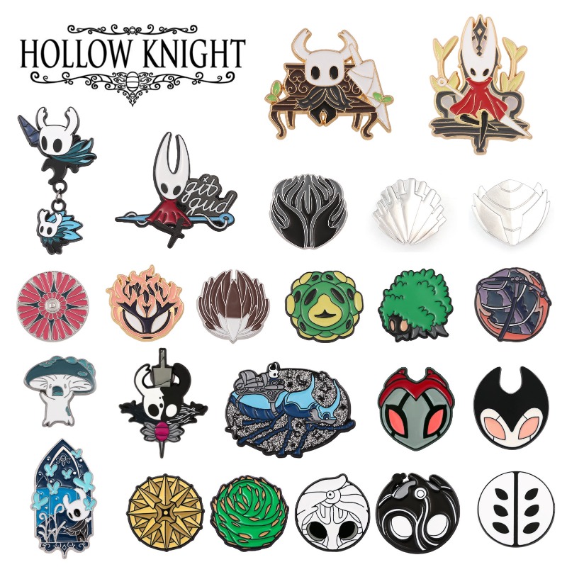 Enamel Pin Set - ホロウナイト合金製ドリップオイルエナメルブローチバッジ、装飾用ラペルピン、バックパック、衣類、ゲームテーマのコレクションギフト
