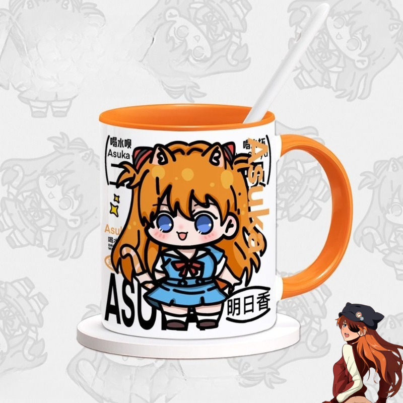 Anime Merchandise Mugs - EVA アスカ・ラングレー・ソリュ アニメグッズ 漫画 かわいい 学生用マグカップ