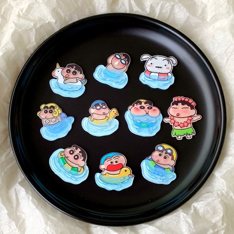 Anime Merchandise Mugs - クレヨンしんちゃんシロ漫画かわいいアクリルパッチかわいいDIY車マグカップ装飾アクセサリーアニメグッズ卸売
