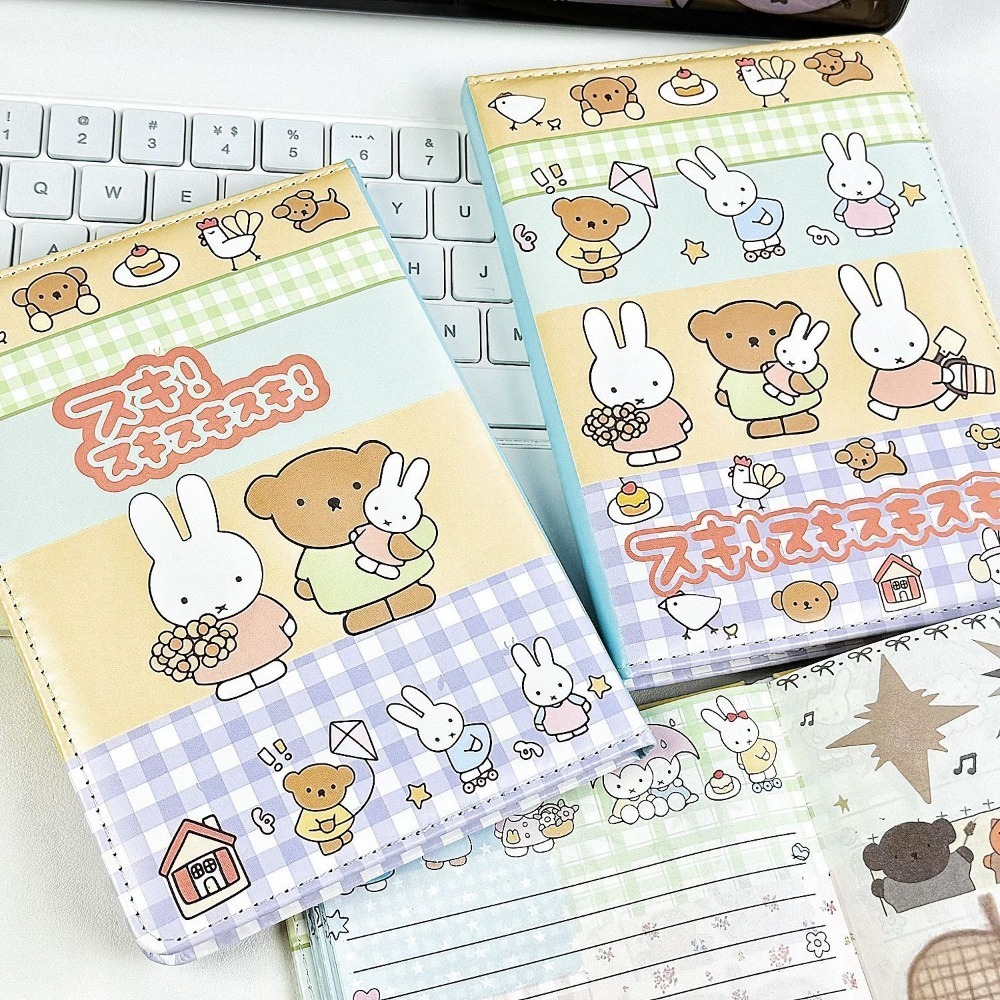 ミッフィーウサギのコラージュノートブックかわいい塗装レザーカ - Art Book Illustration のレビューと価格