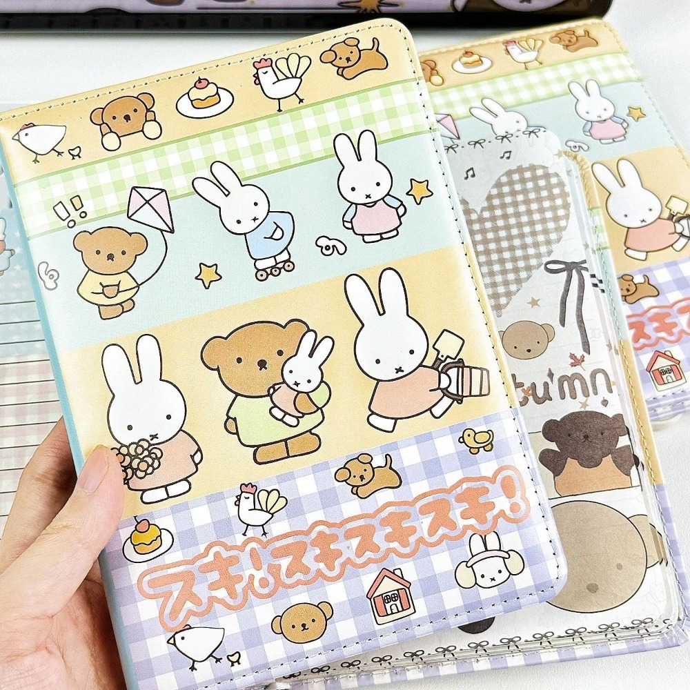 ミッフィーウサギのコラージュノートブックかわいい塗装レザーカ - Art Book Illustration のレビューと価格