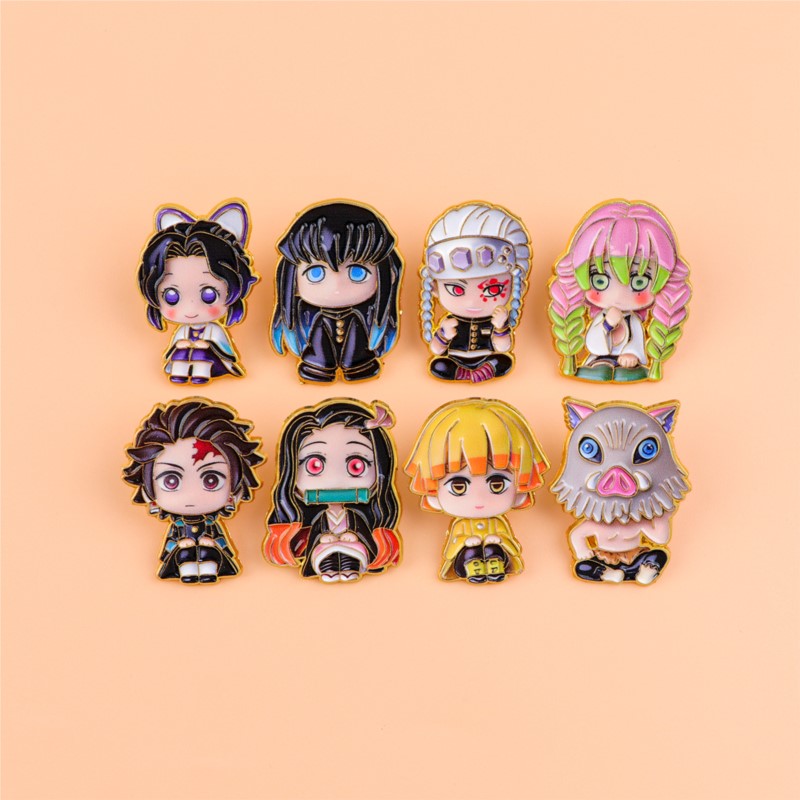 かわいい Q バージョン着物漫画キャラクターエナメルピンアニ - Enamel Pin Set のレビューと価格