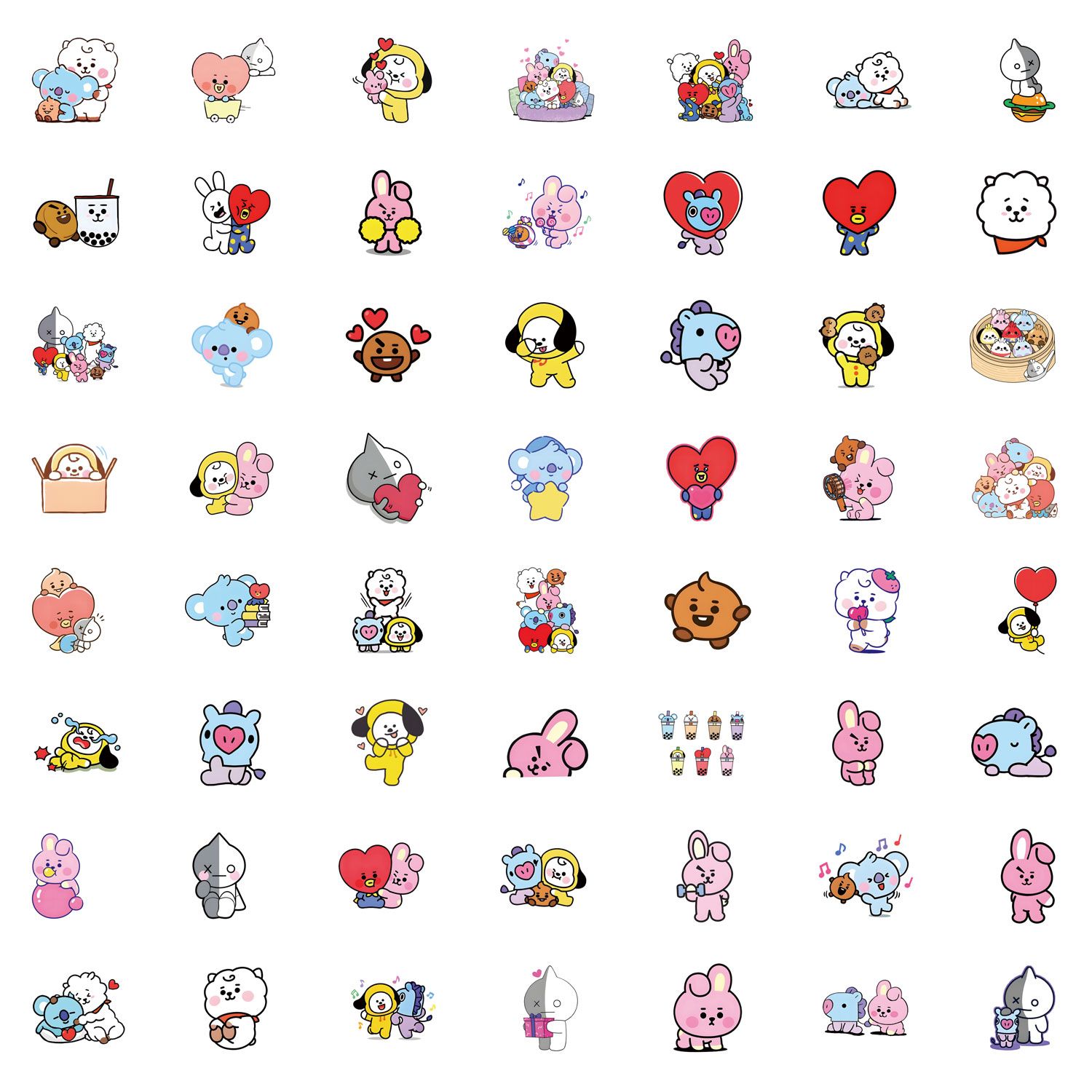 BT21アニメグッズ漫画かわいいステッカーカードカワイイ学生 - Anime Merchandise Mugs のレビューと価格