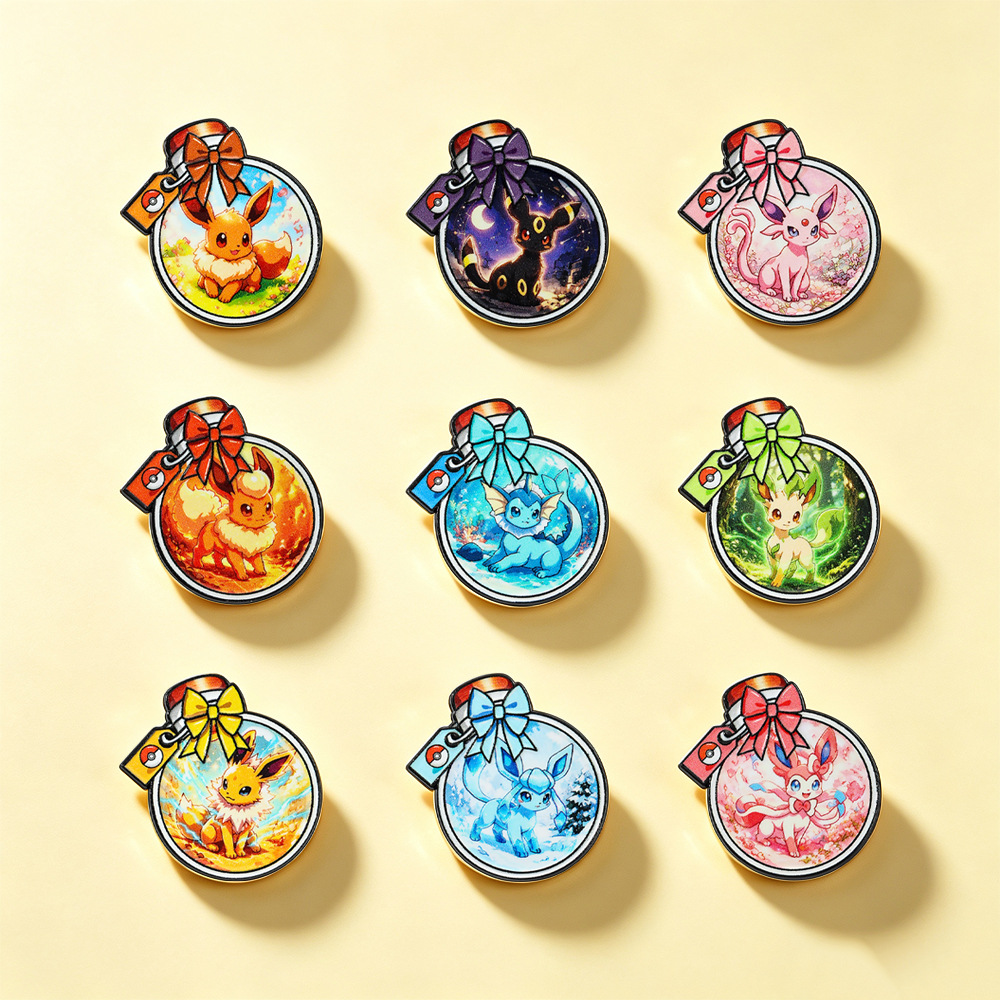 かわいいボトル型漫画エルフペットエナメルピン 9 個金属ラペ - Enamel Pin Set のレビューと価格