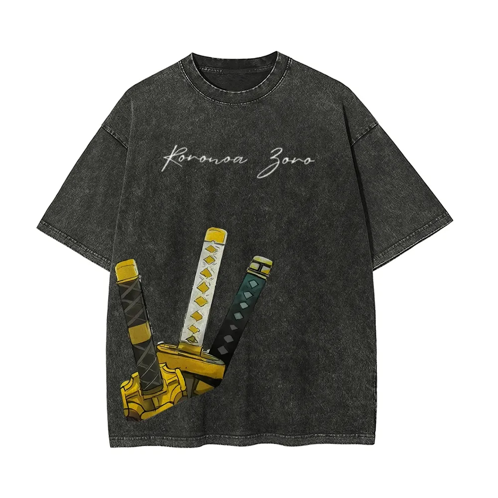 ワンピース ゾロ 地獄の王 ヴィンテージウォッシュTシャツ  - Zoro Anime Merchandise のレビューと価格